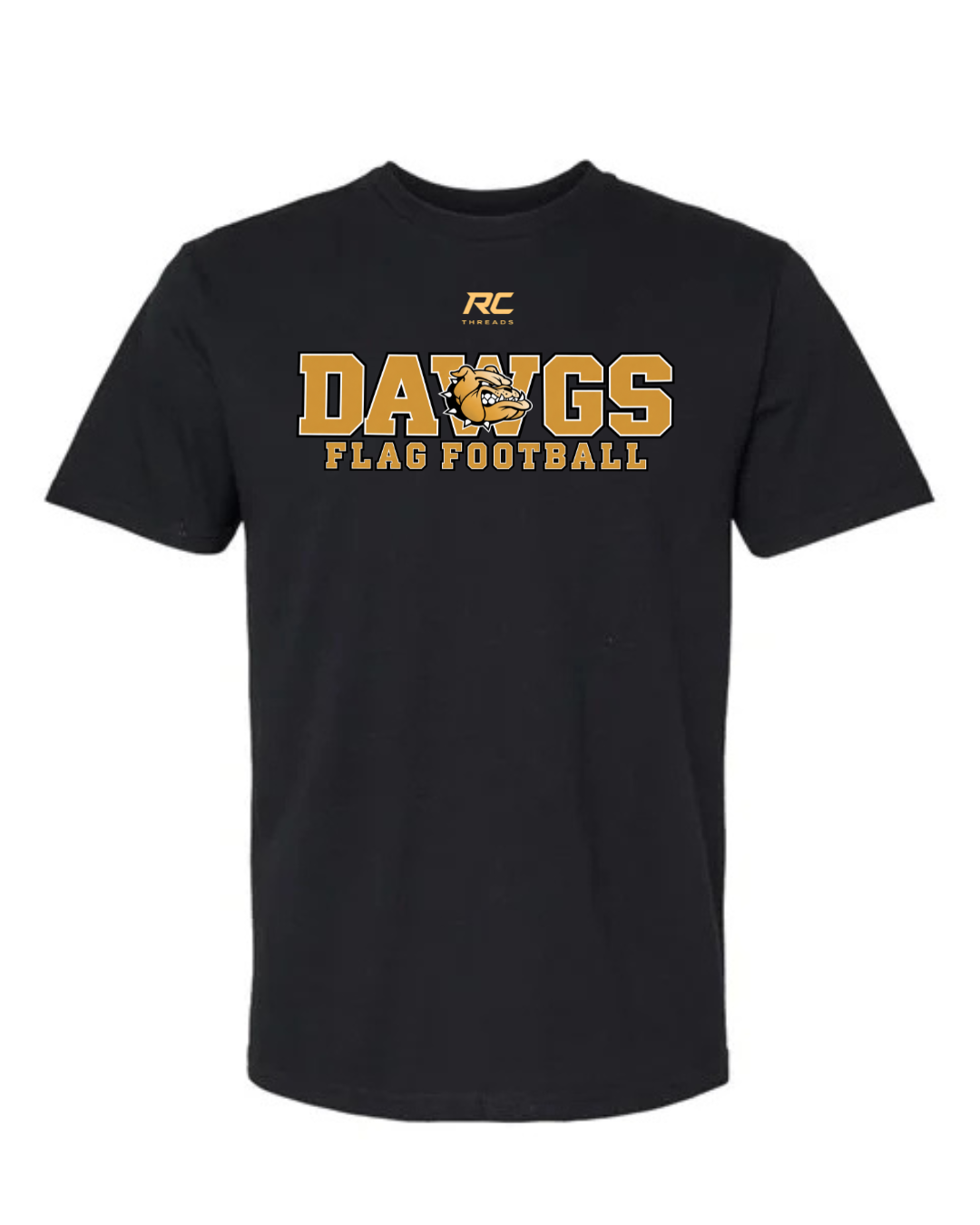 "Bulldawgs Flag Football" Short Sleeve Cotton T Shirt