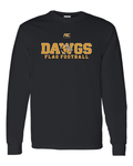"Bulldawgs Flag Football" Long Sleeve Cotton T Shirt
