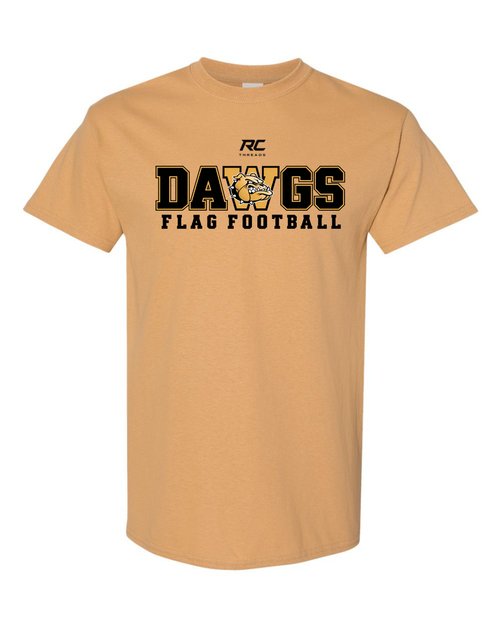 "Bulldawgs Flag Football" Short Sleeve Cotton T Shirt